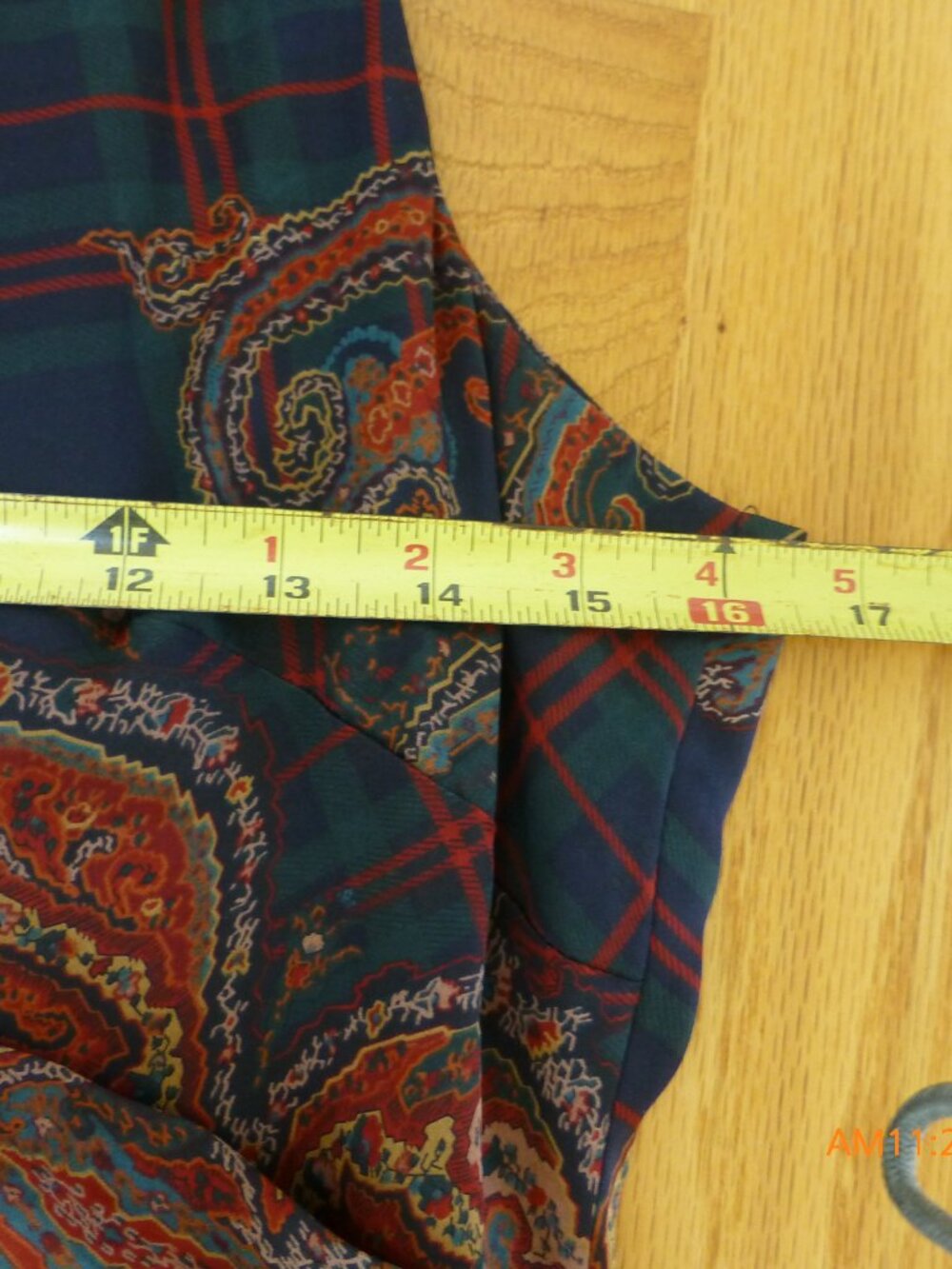 Lauren Ralph Lauren 100% Silk Paisley Plaid Sleeveless V Neck Dress Women Size 8 - Picture 6 of 11